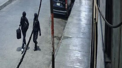 Imagen de los malechores llevándose las cosas