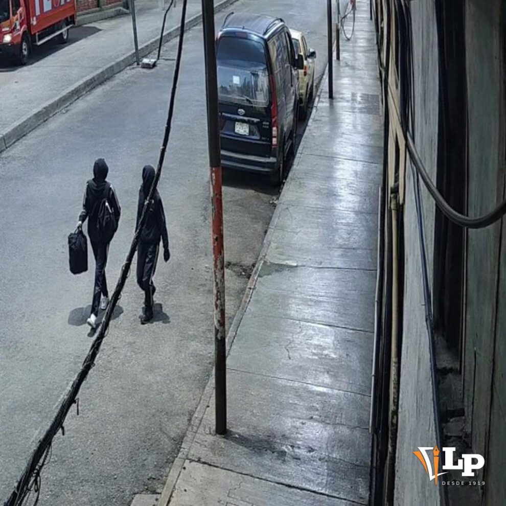 Imagen de los malechores llevándose las cosas