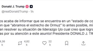 La publicación del presidente de Estados Unidos, Donald Trump en su red Truth Social