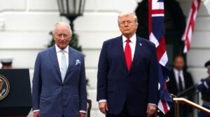 El presidente de Estados Unidos, Donald Trump, y el rey Carlos III del Reino Unido