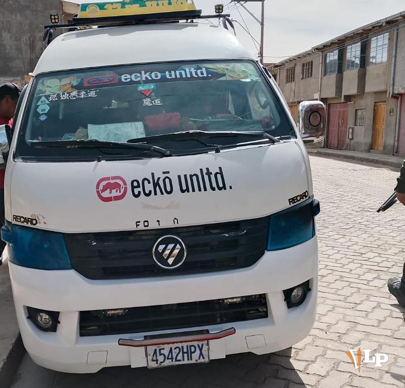 Minibús donde estaba el mineral