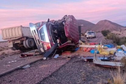 Escena del accidente en la carretera Cotagaita–Tupiza, sector de Mochara