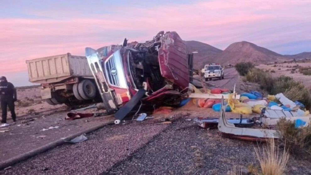 Escena del accidente en la carretera Cotagaita–Tupiza, sector de Mochara