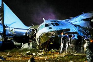 Así quedó el avión Hércules tras el accidente