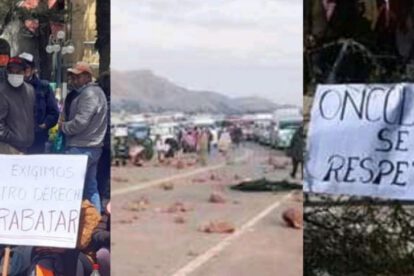 Bloqueos en Bolivia reportados por el Gobierno