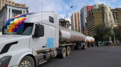 Bloqueo de transportistas en La Paz