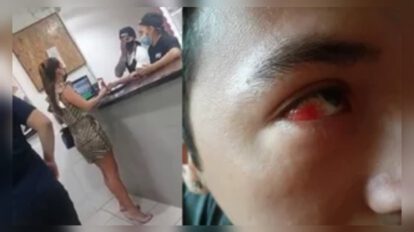 Mujer agredió cajero hamburguesería