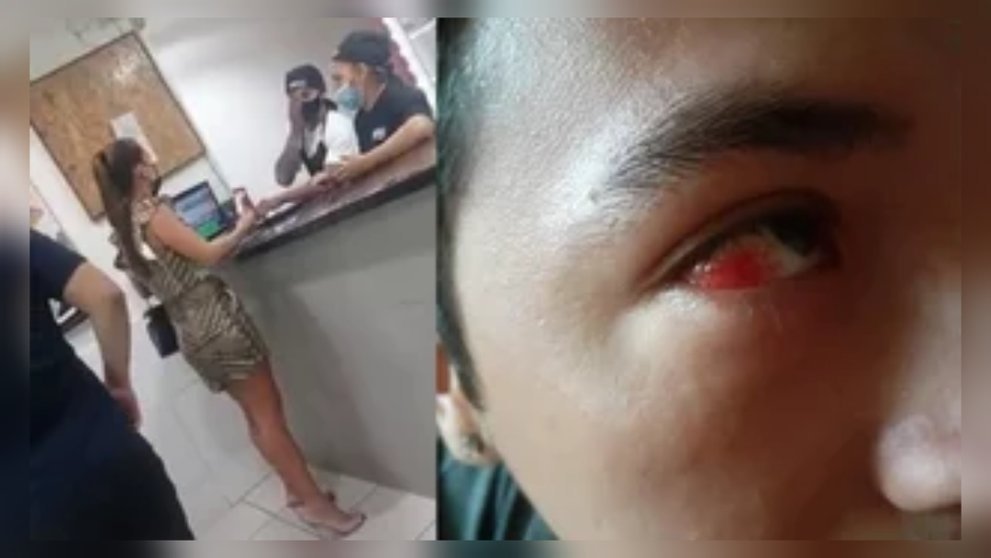 Mujer agredió cajero hamburguesería