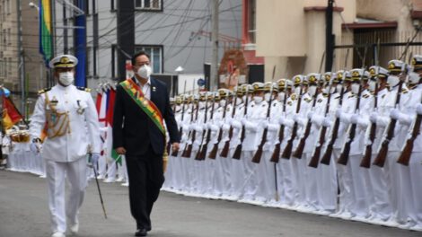 Reivindicación marítima encabezada por Luis Arce