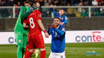 Italia sin chance de clasificar al Mundial tras derrota ante Macedonia del Norte