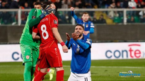 Italia sin chance de clasificar al Mundial tras derrota ante Macedonia del Norte