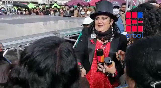 María Galindo feminicidios en la Plaza San Francisco de La Paz