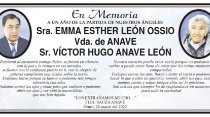 Obituario de Emma Esther León Ossio