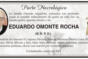 Parte Necrológico de Eduardo Omonte Rocha