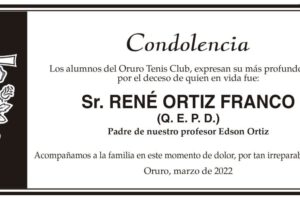 Condolencia por el fallecimiento de René Ortiz Franco