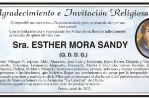 Agradecimiento e Invitación Religiosa por Esther Mora Sandy