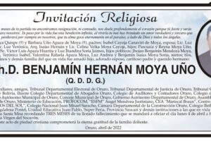 Obituario de Ph.D. Benjamín Hernán Moya Uño