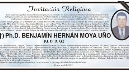 Obituario de Ph.D. Benjamín Hernán Moya Uño