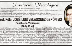 Lic. Prof. Pdta. José Luis Velásquez Gerónimo Q. E. P. D.
