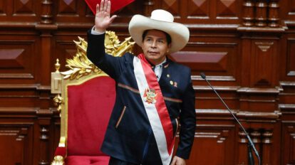 El Presidente Pedro Castillo en medio de la crisis política en Perú