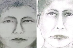 Dibujo de la mujer decapitada en La Paz