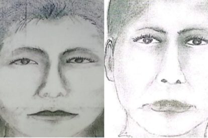 Dibujo de la mujer decapitada en La Paz
