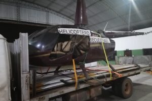 Helicóptero Robinson R66 recuperado en el caso de los narcoaudios