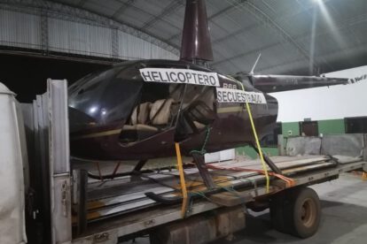 Helicóptero Robinson R66 recuperado en el caso de los narcoaudios