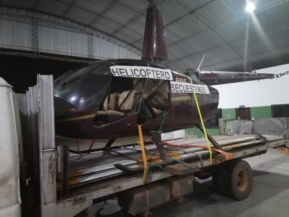 Helicóptero Robinson R66 recuperado en el caso de los narcoaudios