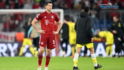 Lewandowski molesto por la eliminación de la Champions League