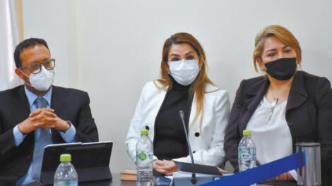 La expresidente Jeanine Áñez en su audiencia del caso Golpe II