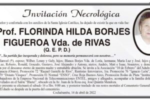 Invitación Necrológica de Prof. Florinda Hilda Borjes Figueroa