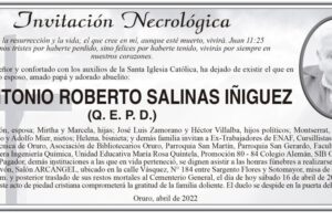 Invitación Necrológica: Antonio Roberto Salinas Iñiguez