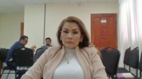 La exmandataria Jeanine Añez en la audiencia del caso EBA