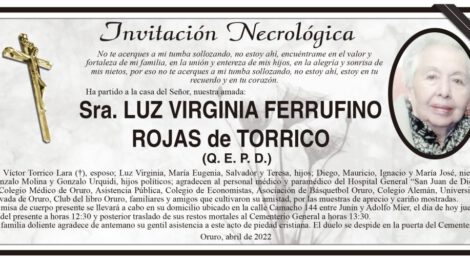 Necrológica Luz Virginia Ferrufino Rojas