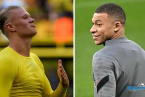 Haaland y Mbappé dos futbolistas tentados por el Real Madrid
