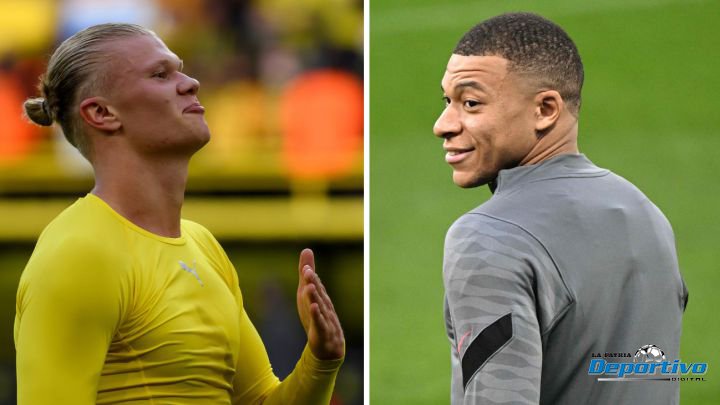 Haaland y Mbappé dos futbolistas tentados por el Real Madrid