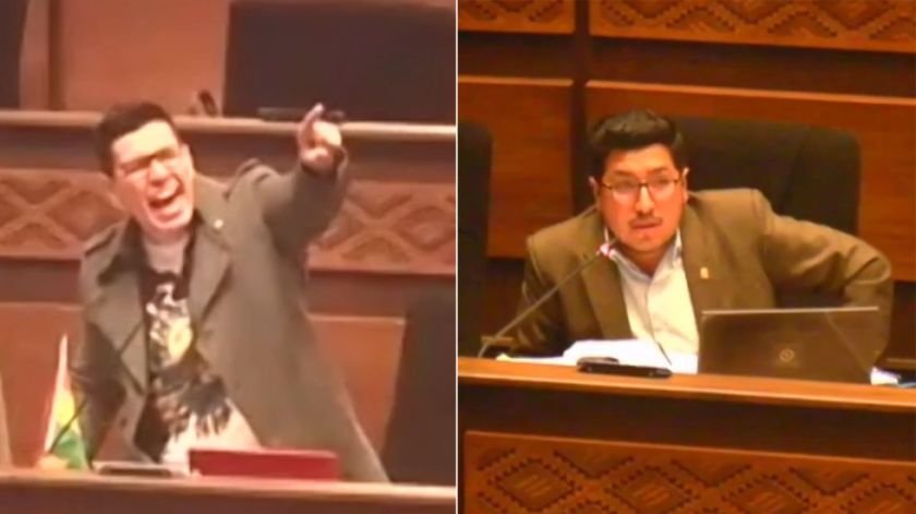 Caleb Villarroel canta a Omar Yujra en la Cámara de Diputados