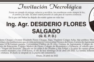 Invitación Necrológica: Desiderio Flores Salgado