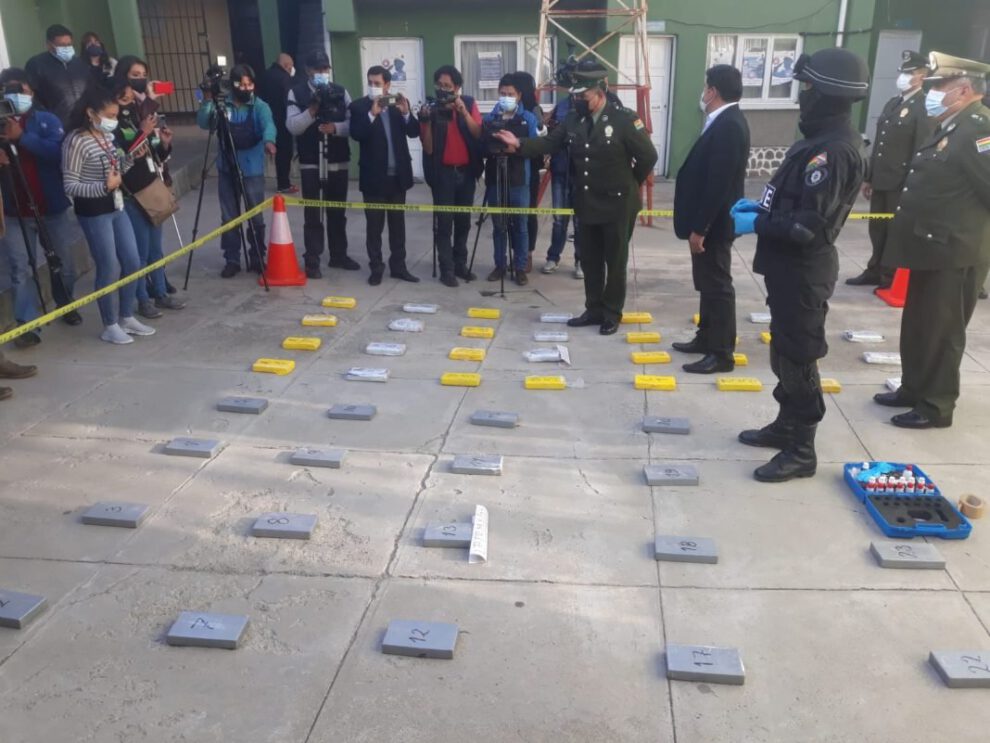 Narcotráfico en Bolivia: droga incautada en operativos de la Felcn