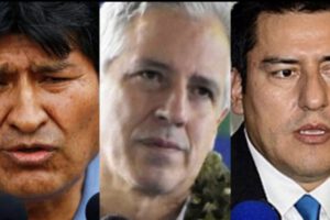 Evo Morales, Álvaro García Linera y Javier Zabaleta en el caso Golpe II