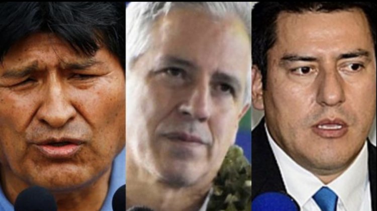 Evo Morales, Álvaro García Linera y Javier Zabaleta en el caso Golpe II