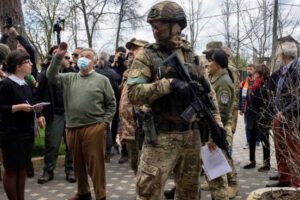 Antonio Guterres en Ucrania durante bombardeos