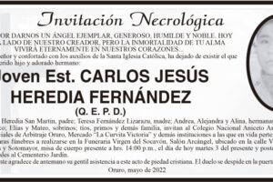 Invitación Necrológica Carlos Jesús Heredia Fernández