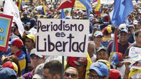 Una protesta contra la censura en Venezuela