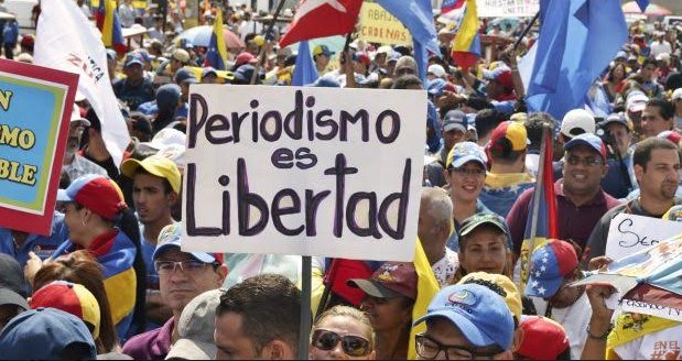 Una protesta contra la censura en Venezuela