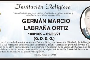 Invitación Religiosa: Germán Marcio Labraña Ortiz