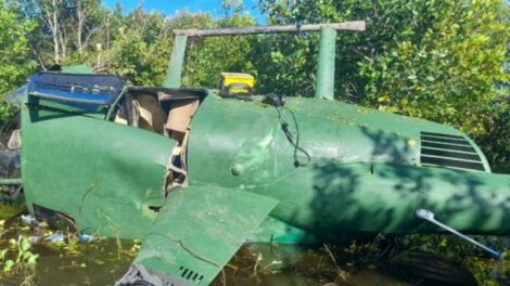 Helicóptero caído con droga en San Ignacio de Velasco