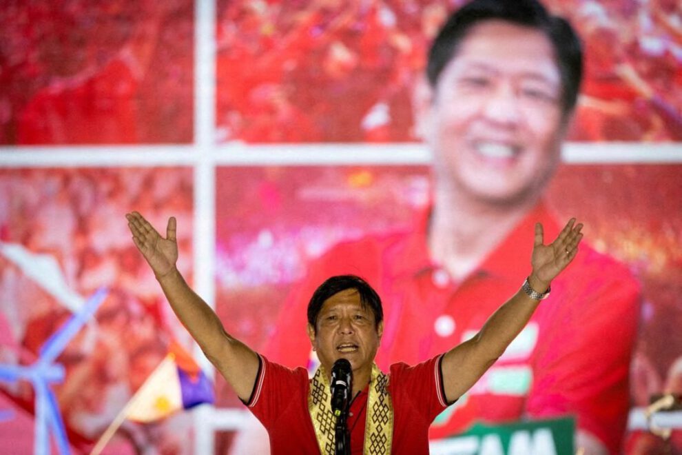 Ferdinand Marcos Jr, durante un mitin en Lipa, en la provincia filipina de Batangas