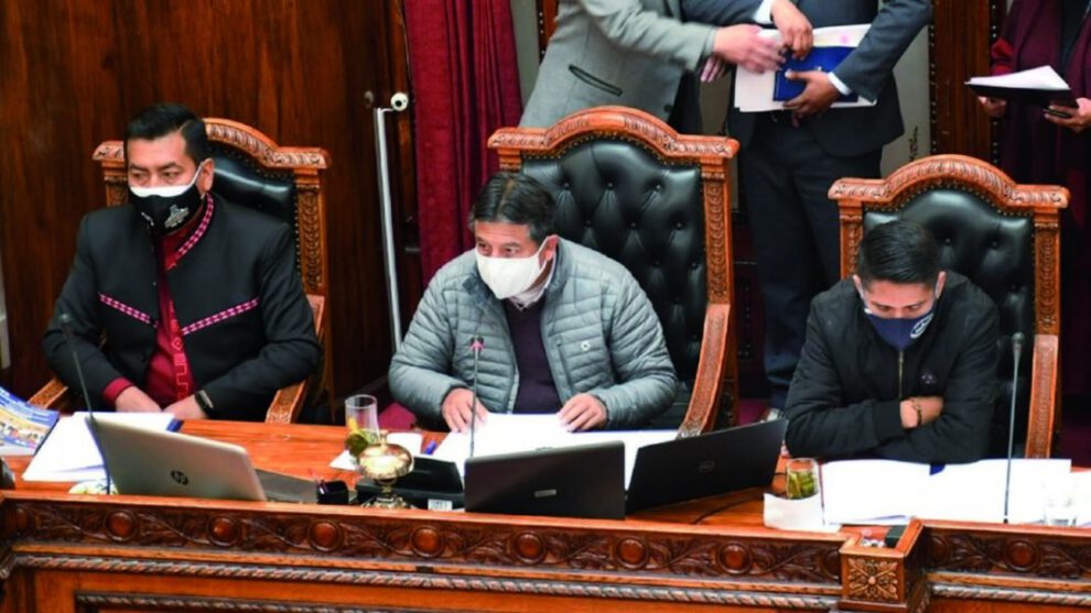 David Choquehuanca, presidente nato de la Asamblea Legislativa, en una sesión anterior